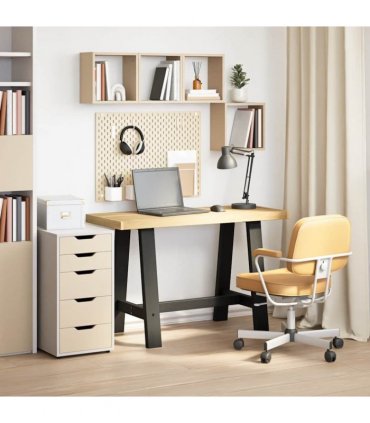 vidaXL Desk NOAIN A-Shaped Legs 120x50x75 cm Solid Wood Pine — Model: a shape