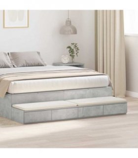 vidaXL Bed Drawers Concrete Grey 160 x 36.5 x 16.5 cm Engineered Wood