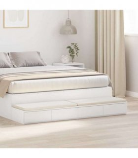 vidaXL Bed Drawers White 140 x 36.5 x 16.5 cm Engineered Wood
