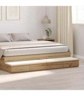 vidaXL Bed Drawers Artisan Oak 200 x 36.5 x 16.5 cm Engineered Wood