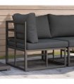 vidaXL Outdoor Furniture Black and Anthracite 71.5 x 71.5 x71 cm Metal — Model: Corner sofa