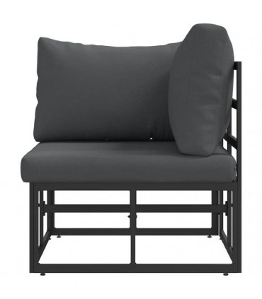 vidaXL Outdoor Furniture Black and Anthracite 71.5 x 71.5 x71 cm Metal — Model: Corner sofa