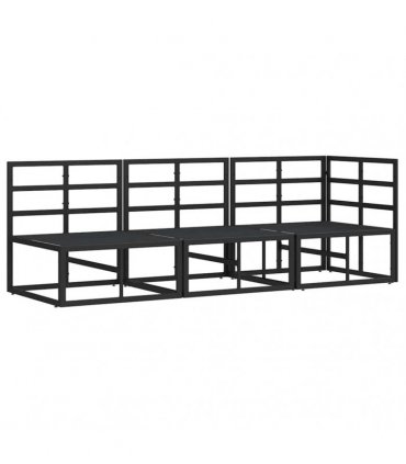 vidaXL Outdoor Furniture 3 Piece Black and Anthracite Metal — Model: 2x middle +corner