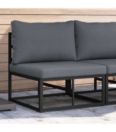 vidaXL Outdoor Furniture Black and Anthracite 70 x 71.5 x 71 cm Metal — Model: Middle sofa