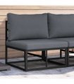 vidaXL Outdoor Furniture Black and Anthracite 70 x 71.5 x 71 cm Metal — Model: Middle sofa
