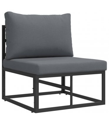 vidaXL Outdoor Furniture Black and Anthracite 70 x 71.5 x 71 cm Metal — Model: Middle sofa