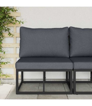 vidaXL Outdoor Furniture Black and Anthracite 70 x 71.5 x 71 cm Metal — Model: Middle sofa