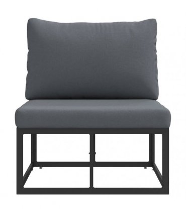 vidaXL Outdoor Furniture Black and Anthracite 70 x 71.5 x 71 cm Metal — Model: Middle sofa