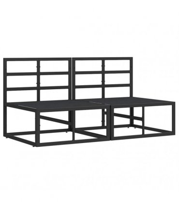 vidaXL Outdoor Furniture 2 Piece Black and Anthracite Metal — Model: 2x middle sofa