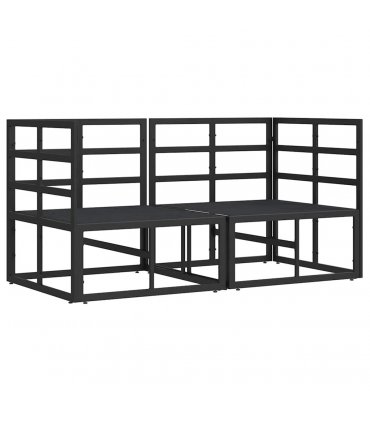 vidaXL Outdoor Furniture 2 Piece Black and Anthracite Metal — Model: 2x corner sofa