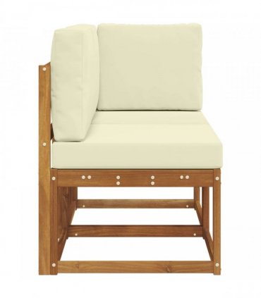 vidaXL Outdoor Middle and Corner Sofa 2 Piece Natural and Cream — Model: 1x middle +1x corner