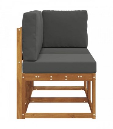 vidaXL Outdoor Middle and Corner Sofa 2 Piece Natural and Anthracite — Model: 1x middle +1x corner