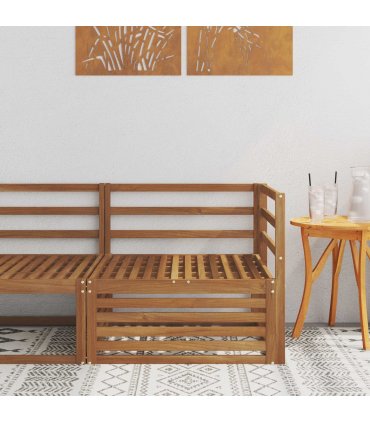 vidaXL Outdoor Corner sofa Solid Acacia Wood Natural 83 x 83 x 73 cm