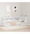 vidaXL Storage Headboard with Shelf White 100 cm Engineered Wood — Size: 100 x 200 cm