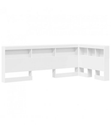 vidaXL Storage Headboard with Shelf White 100 cm Engineered Wood — Size: 100 x 200 cm