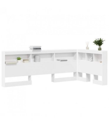 vidaXL Storage Headboard with Shelf White 100 cm Engineered Wood — Size: 100 x 200 cm