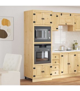 vidaXL Cabinet SKI Honey Brown 66 x 58 x 207 cm Solid Pine Wood — Model: Microwave cabinet