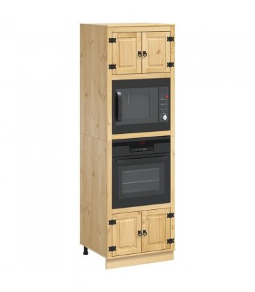 vidaXL Cabinet SKI Honey Brown 66 x 58 x 207 cm Solid Pine Wood — Model: Microwave cabinet
