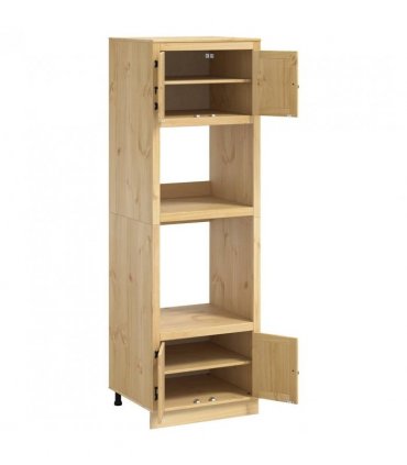 vidaXL Cabinet SKI Honey Brown 66 x 58 x 207 cm Solid Pine Wood — Model: Microwave cabinet