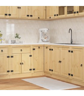 vidaXL Cabinet SKI Honey Brown 80 x 80 x 81 cm Solid Pine Wood — Model: Corner base cabinet