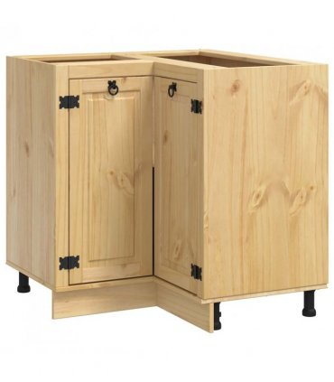 vidaXL Cabinet SKI Honey Brown 80 x 80 x 81 cm Solid Pine Wood — Model: Corner base cabinet
