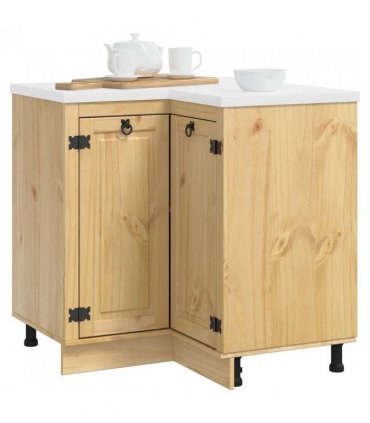 vidaXL Cabinet SKI Honey Brown 80 x 80 x 81 cm Solid Pine Wood — Model: Corner base cabinet