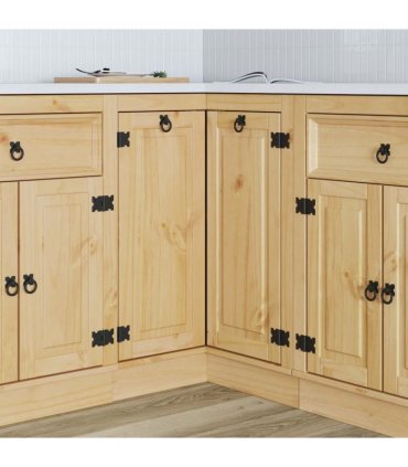 vidaXL Cabinet SKI Honey Brown 80 x 80 x 81 cm Solid Pine Wood — Model: Corner base cabinet