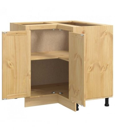 vidaXL Cabinet SKI Honey Brown 80 x 80 x 81 cm Solid Pine Wood — Model: Corner base cabinet