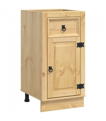 vidaXL Cabinet SKI Honey Brown 40 x 46 x 81.5 cm Solid Pine Wood — Model: Base cabinet with door & drawer