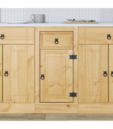 vidaXL Cabinet SKI Honey Brown 40 x 46 x 81.5 cm Solid Pine Wood — Model: Base cabinet with door & drawer