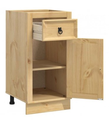 vidaXL Cabinet SKI Honey Brown 40 x 46 x 81.5 cm Solid Pine Wood — Model: Base cabinet with door & drawer
