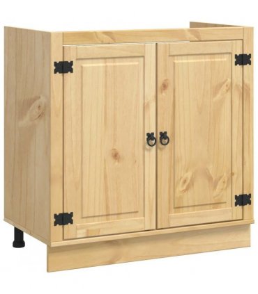 vidaXL Cabinet SKI Honey Brown 80 x 46 x 81 cm Solid Pine Wood — Model: Sink cabinet