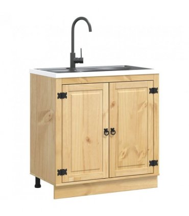 vidaXL Cabinet SKI Honey Brown 80 x 46 x 81 cm Solid Pine Wood — Model: Sink cabinet
