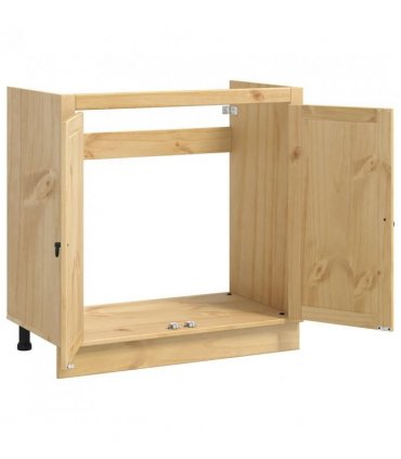 vidaXL Cabinet SKI Honey Brown 80 x 46 x 81 cm Solid Pine Wood — Model: Sink cabinet