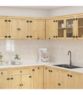vidaXL Cabinet SKI Honey Brown 80 x 80 x 60 cm Solid Pine Wood — Model: Corner wall cabinet