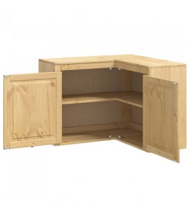 vidaXL Cabinet SKI Honey Brown 80 x 80 x 60 cm Solid Pine Wood — Model: Corner wall cabinet