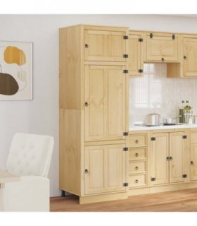 vidaXL Cabinet SKI Honey Brown 66 x 58 x 207 cm Solid Pine Wood — Model: Tall cabinet