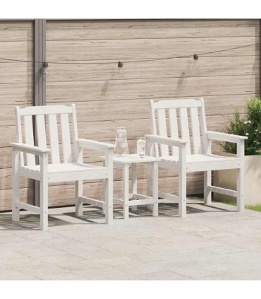 vidaXL Garden Dining Chair 2 pcs White 65.5 x 59 x 88 cm HDPE