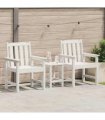 vidaXL Garden Dining Chair 2 pcs White 65.5 x 59 x 88 cm HDPE