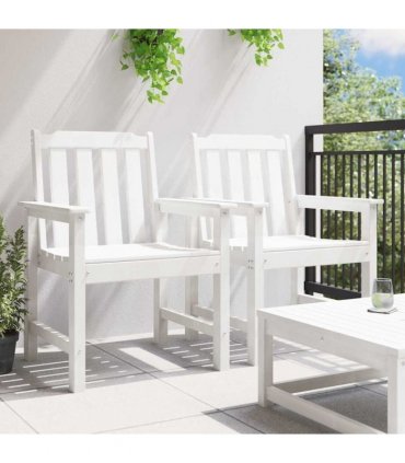 vidaXL Garden Dining Chair 2 pcs White 65.5 x 59 x 88 cm HDPE