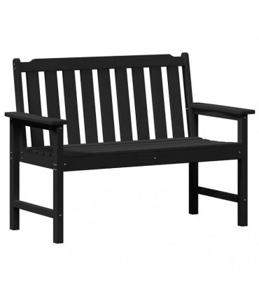 vidaXL Garden Bench Black 120 x 59 x 88 cm HDPE
