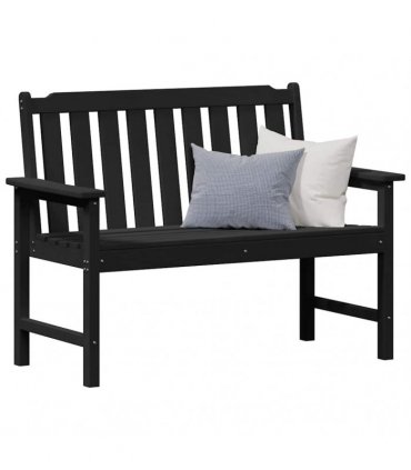 vidaXL Garden Bench Black 120 x 59 x 88 cm HDPE