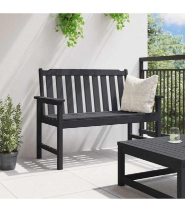 vidaXL Garden Bench Black 120 x 59 x 88 cm HDPE