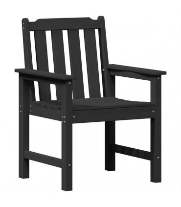 vidaXL Garden Dining Chair 2 pcs Black 65.5 x 59 x 88 cm HDPE