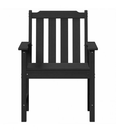 vidaXL Garden Dining Chair 2 pcs Black 65.5 x 59 x 88 cm HDPE