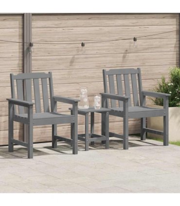 vidaXL Garden Dining Chair 2 pcs Light Grey 65.5 x 59 x 88 cm HDPE