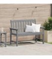 vidaXL Garden Bench Light Grey 120 x 59 x 88 cm HDPE