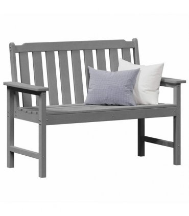 vidaXL Garden Bench Light Grey 120 x 59 x 88 cm HDPE