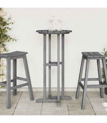 vidaXL Bar Table Light Grey 55 x 55 x 107 cm Polyethylene