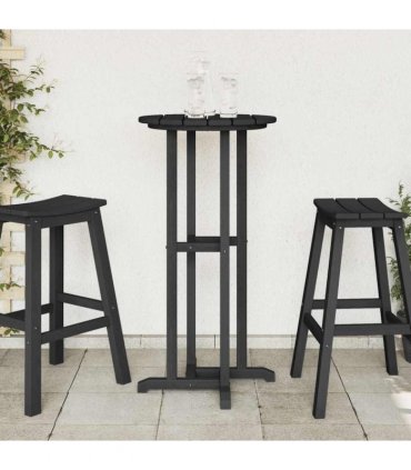 vidaXL Bar Table Black 55 x 55 x 107 cm Polyethylene